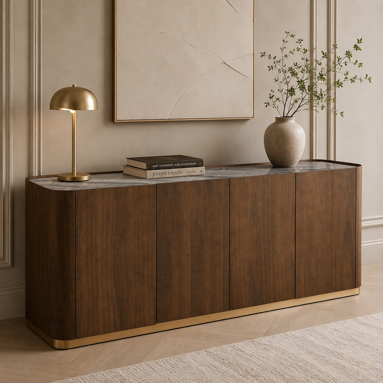 Brooklyn Dark Brown Walnut Veneer Sideboard Berkeley Designs