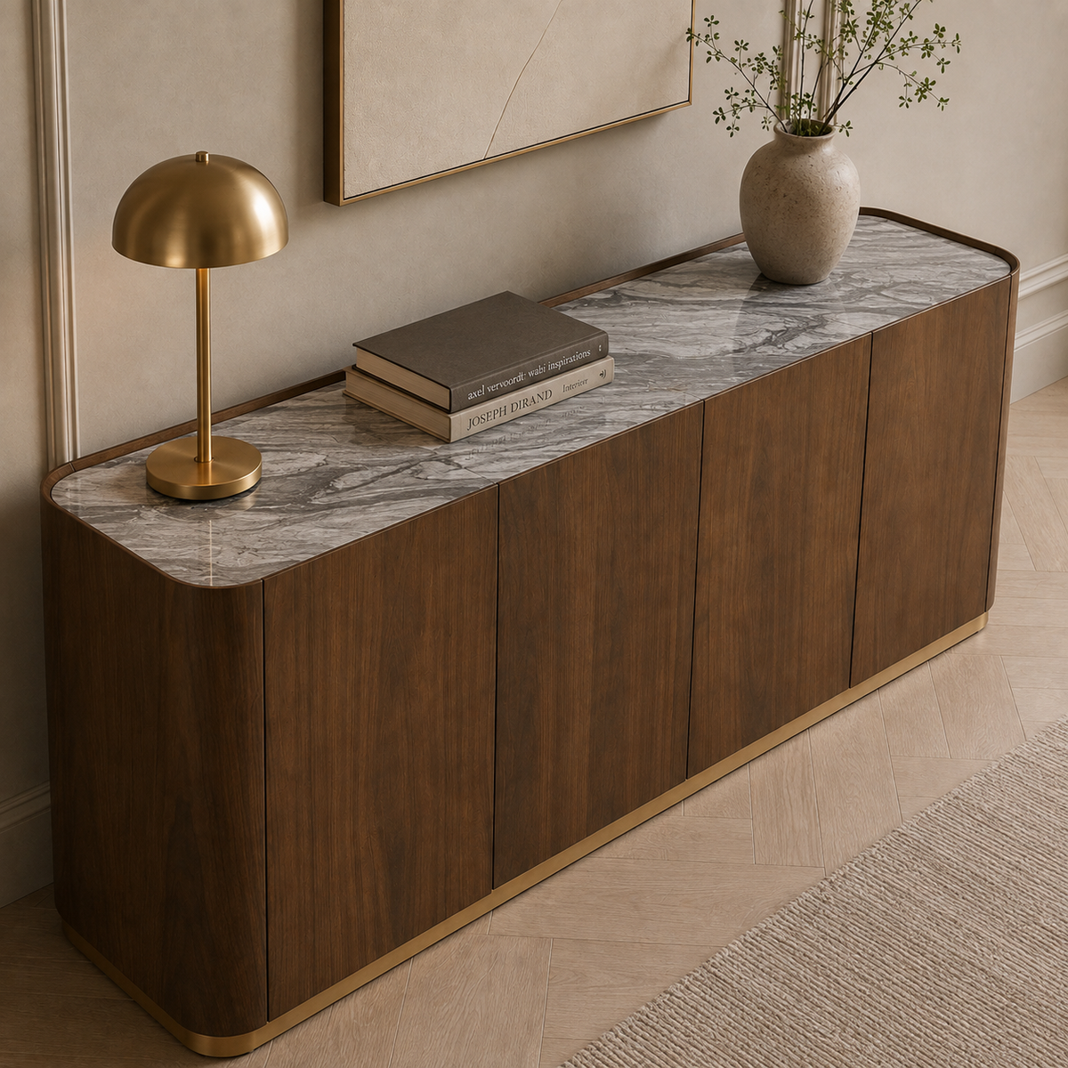 Brooklyn Dark Brown Walnut Veneer Sideboard Berkeley Designs
