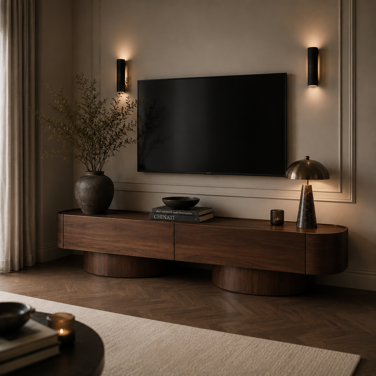 Butka Brown Walnut Sideboard Media Unit by Liang & Eimil