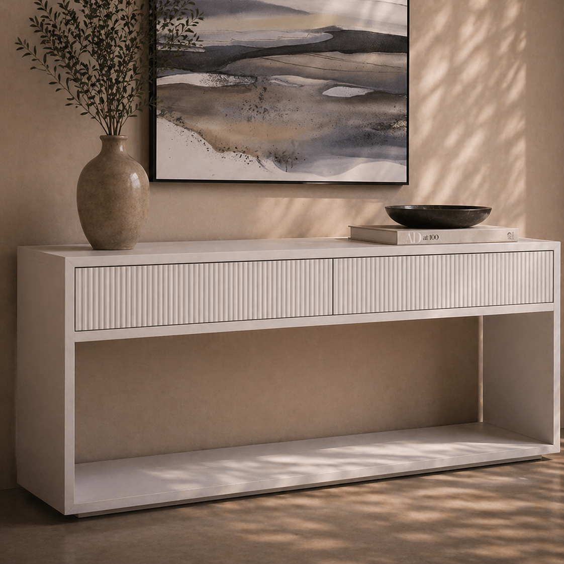 Costine White Console Table by Tommy Franks