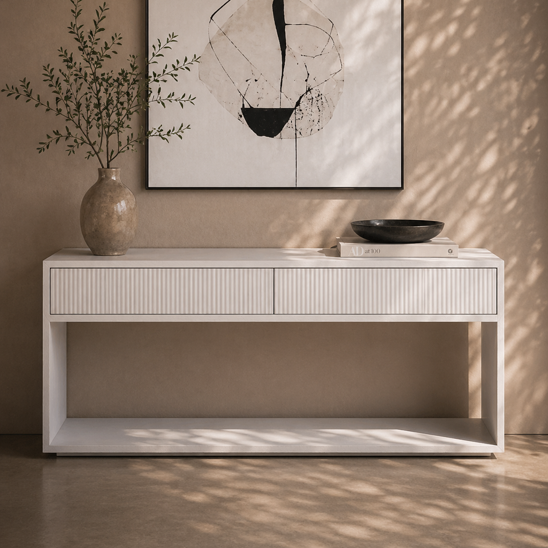 Costine White Console Table by Tommy Franks