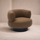 Redeo Swivel Occasional Chair - Capela Fennel Seed | Matt Black Metal (Crib 5) by Liang & Eimil