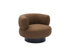 Redeo Swivel Occasional Chair - Capela Fennel Seed | Matt Black Metal (Crib 5) by Liang & Eimil
