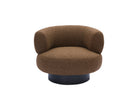 Redeo Swivel Occasional Chair - Capela Fennel Seed | Matt Black Metal (Crib 5) by Liang & Eimil