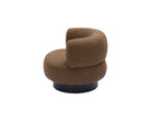 Redeo Swivel Occasional Chair - Capela Fennel Seed | Matt Black Metal (Crib 5) by Liang & Eimil
