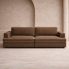 Cameron Sofa - Capela Fennel Seed with Capela Sand Piping | Dark Brown Solid Wood (Crib 5) by Liang & Eimil