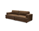 Cameron Sofa - Capela Fennel Seed with Capela Sand Piping | Dark Brown Solid Wood (Crib 5) by Liang & Eimil