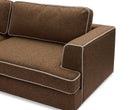 Cameron Sofa - Capela Fennel Seed with Capela Sand Piping | Dark Brown Solid Wood (Crib 5) by Liang & Eimil