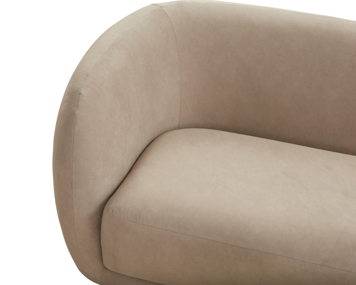 Curva Taupe Velvet Chaise Sofa (Crib 5) by Liang & Eimil