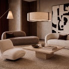 Curva Taupe Velvet Chaise Sofa (Crib 5) Liang & Eimil