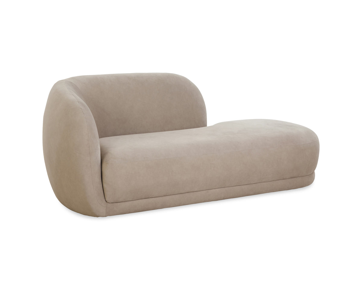 Curva Taupe Velvet Chaise Sofa (Crib 5) Liang & Eimil