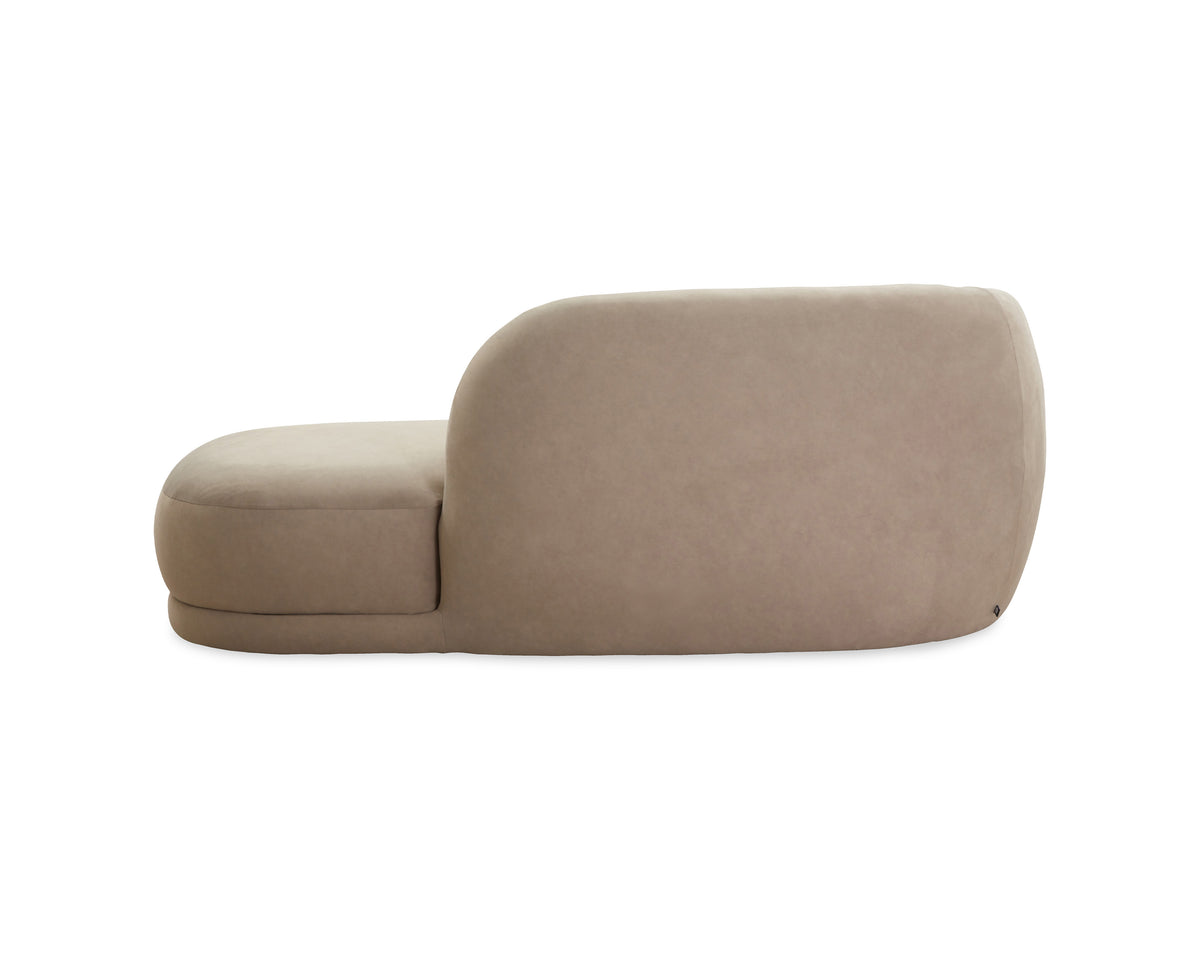 Curva Taupe Velvet Chaise Sofa (Crib 5) by Liang & Eimil