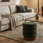 Trace Footstool - Hopper Moss | Mid Brown Oak Sold Wood (Crib 5) by Liang & Eimil