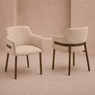 Tessa Field Beige Fabric & Hairline Antique Brass Dining Chair (Set of 2) by Liang & Eimil