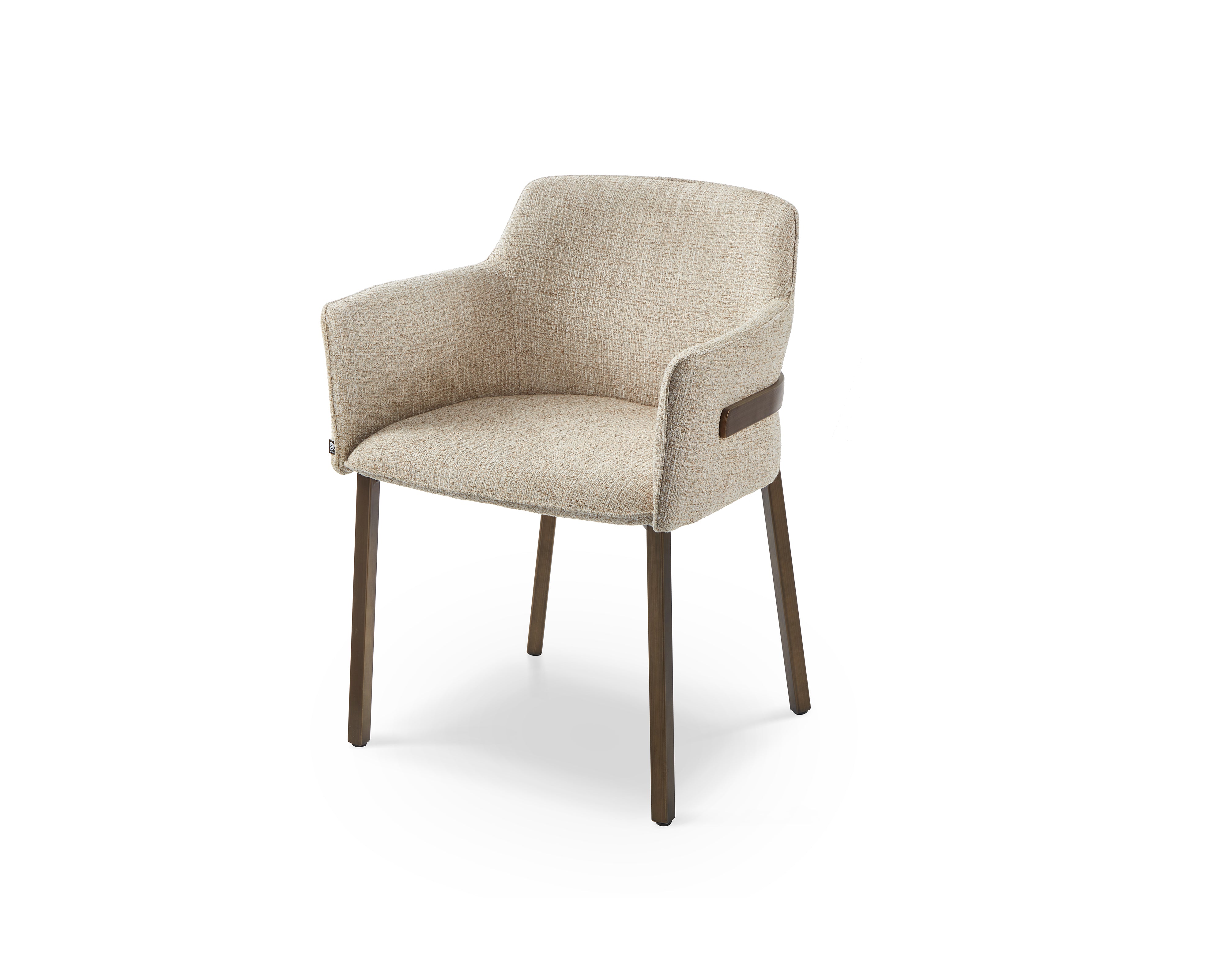 Tessa Dining Chair (set of 2) - (Crib 5) Field Beige Fabric & Hairline Antique Brass by Liang & Eimil