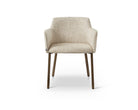 Tessa Dining Chair (set of 2) - (Crib 5) Field Beige Fabric & Hairline Antique Brass by Liang & Eimil