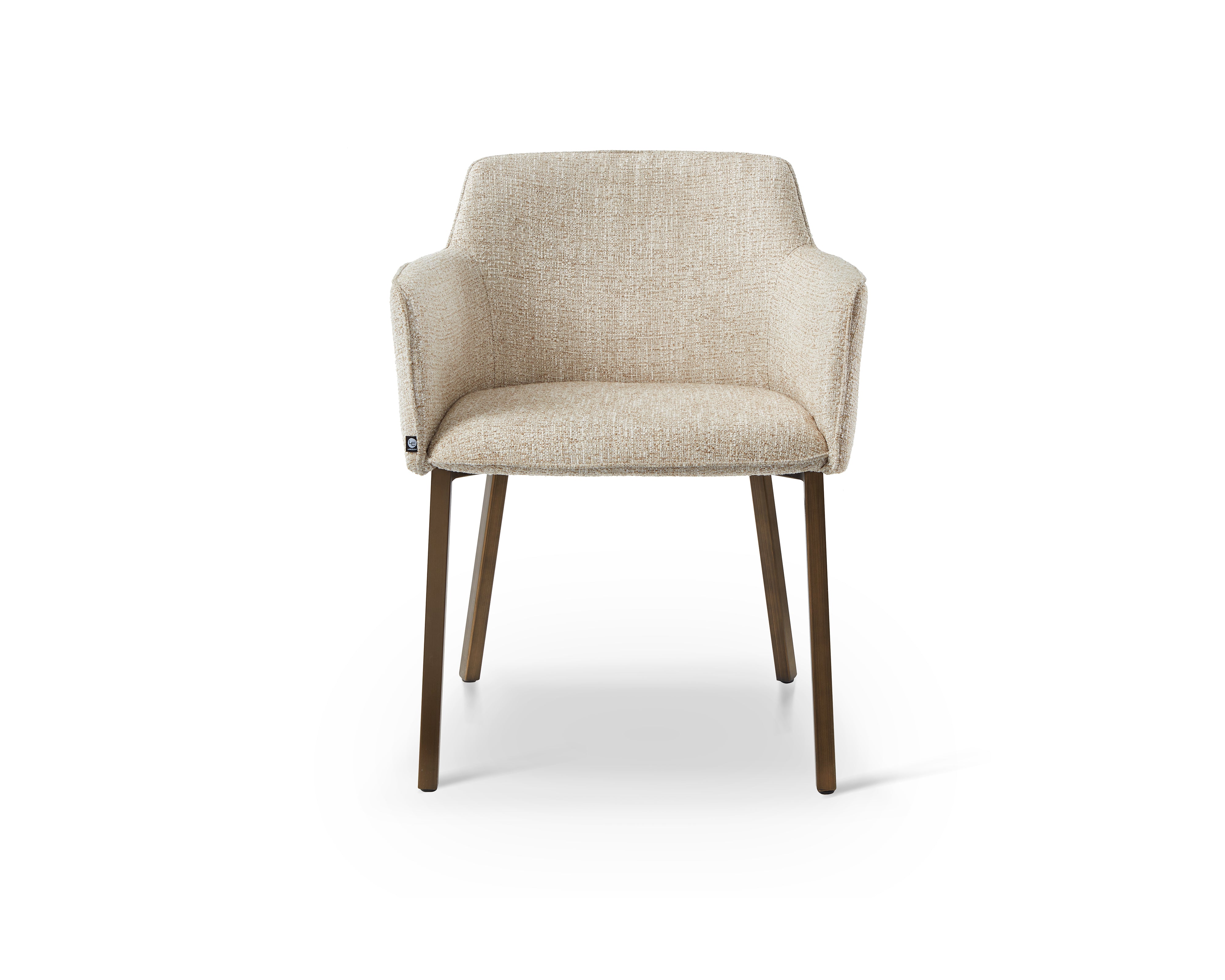 Tessa Dining Chair (set of 2) - (Crib 5) Field Beige Fabric & Hairline Antique Brass by Liang & Eimil
