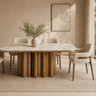 Tessa Dining Chair (set of 2) - (Crib 5) Field Beige Fabric & Hairline Antique Brass by Liang & Eimil