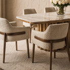 Tessa Dining Chair (set of 2) - (Crib 5) Field Beige Fabric & Hairline Antique Brass by Liang & Eimil