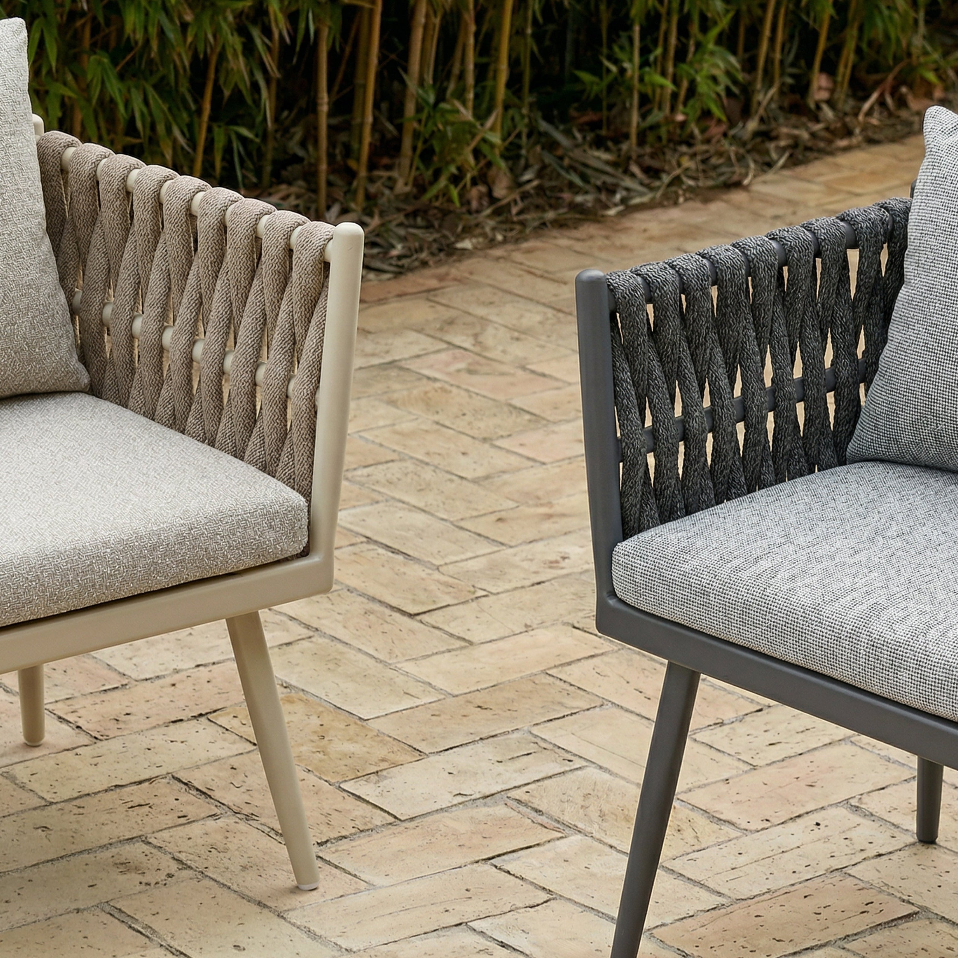 Charly Outdoor Dining Chair - (Crib 5) Forest Beige & Warm Ivory by Liang & Eimil