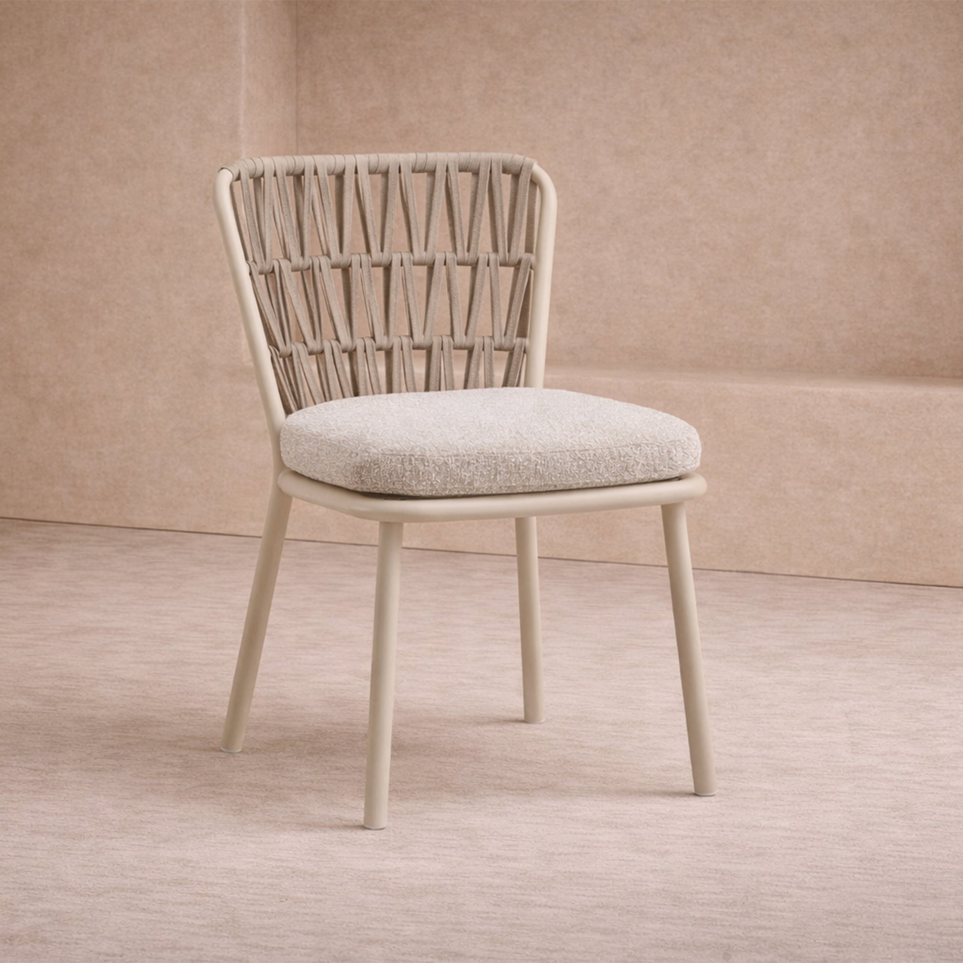 Ariana Outdoor Dining Chair (set of 2) - (Crib 5) Forest Beige & Warm Ivory by Liang & Eimil