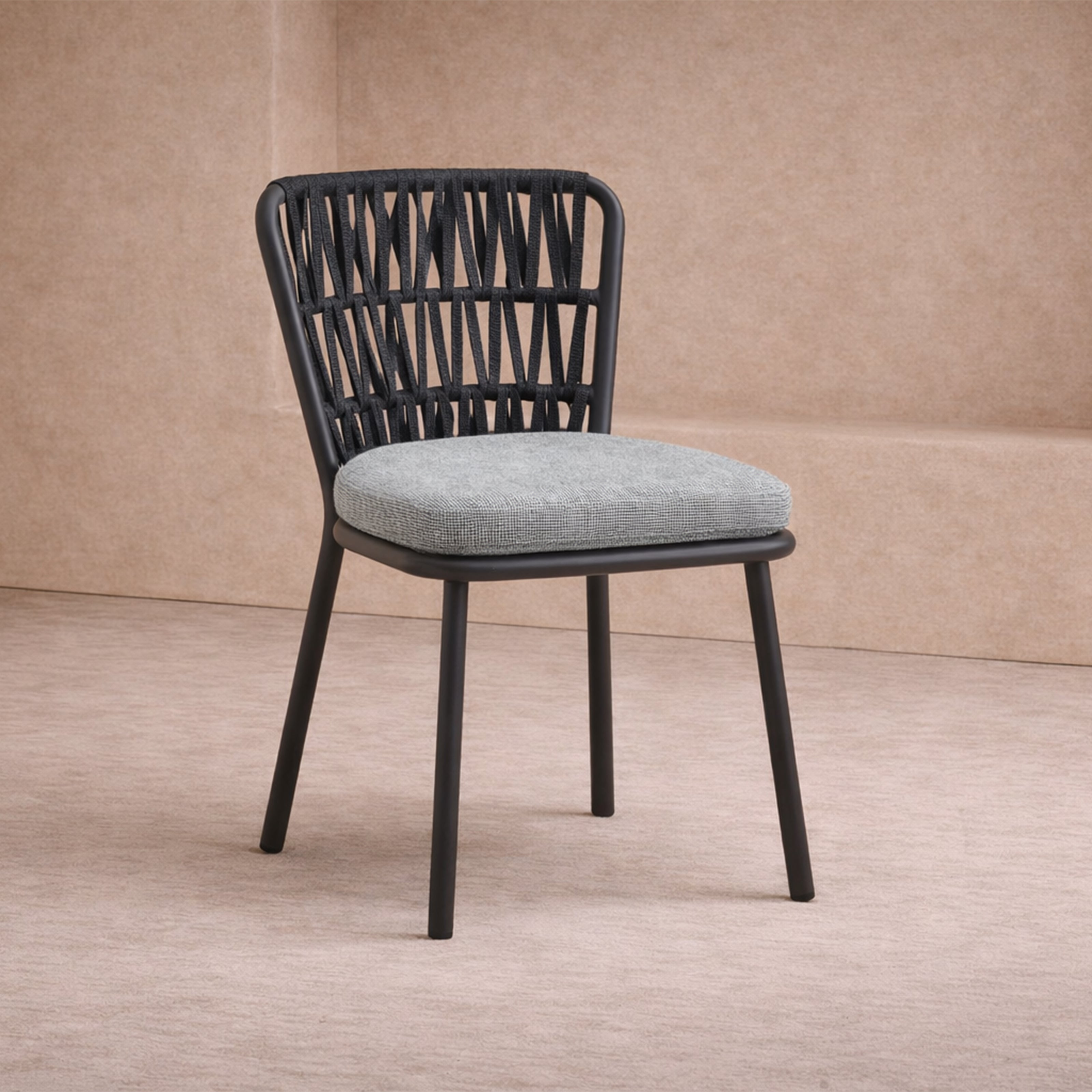 Ariana Outdoor Dining Chair (set of 2) - (Crib 5) Hunter Stone and Charcoal Grey by Liang & Eimil