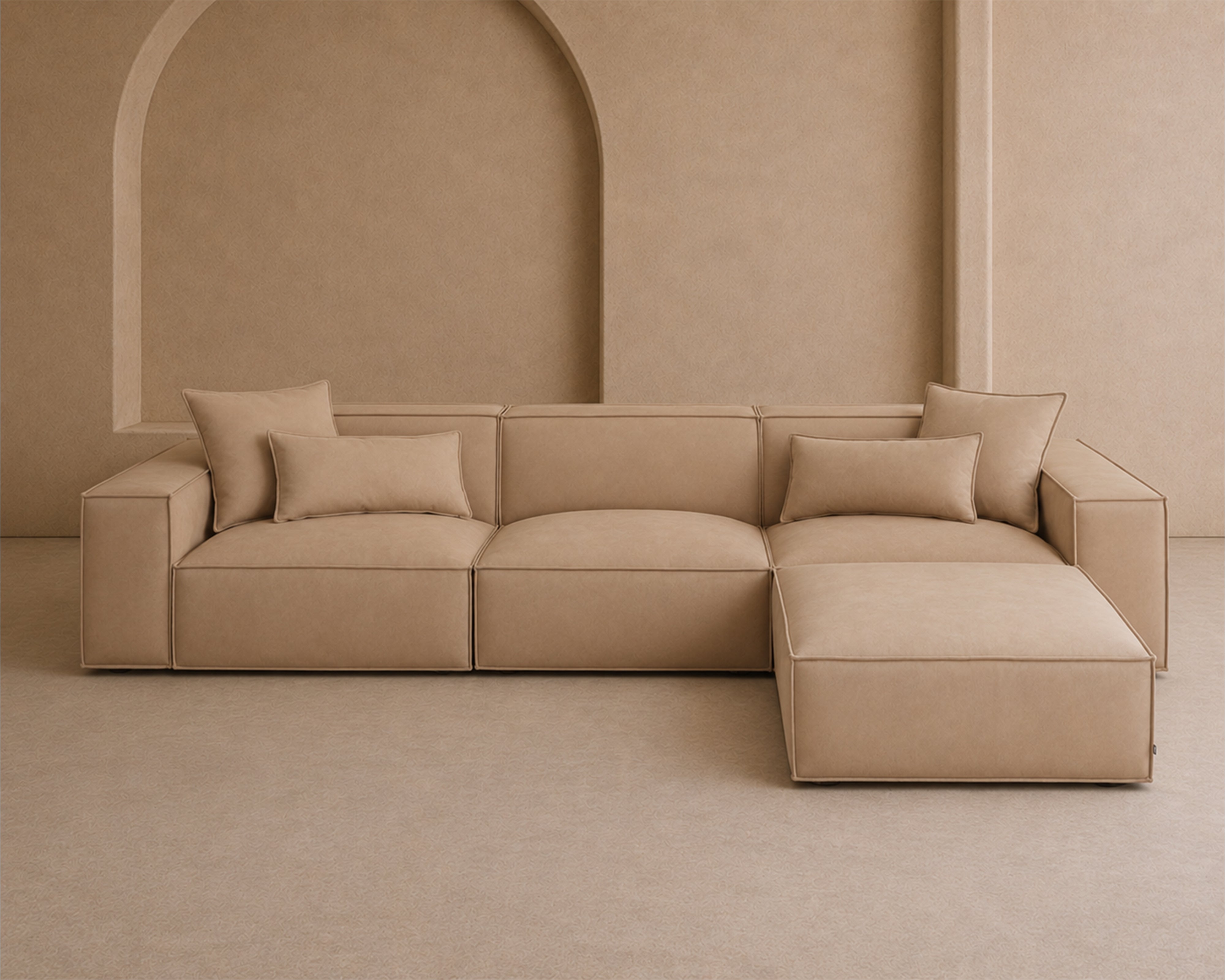 Efren Modular Sofa Ottoman - (Crib 5) Hopper Desert by Liang & Eimil