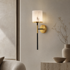 Callum Alabaster & Brass & Black Iron Wall Light Liang & Eimil