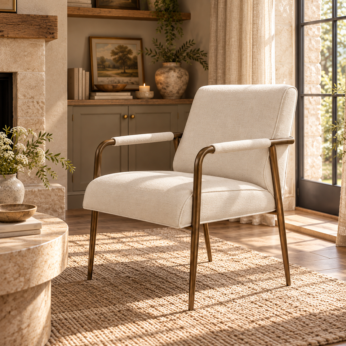 Campden Club Chair with Bronze Frame - Clay D.I. Designs