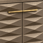 Cassis Sideboard Grey Taupe Textured Oak Veneer 4 Door with Brass Handles - Grey Taupe Berkeley Designs