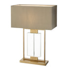 Ryston Antique Brass & Crystal Table Lamp by RV Astley