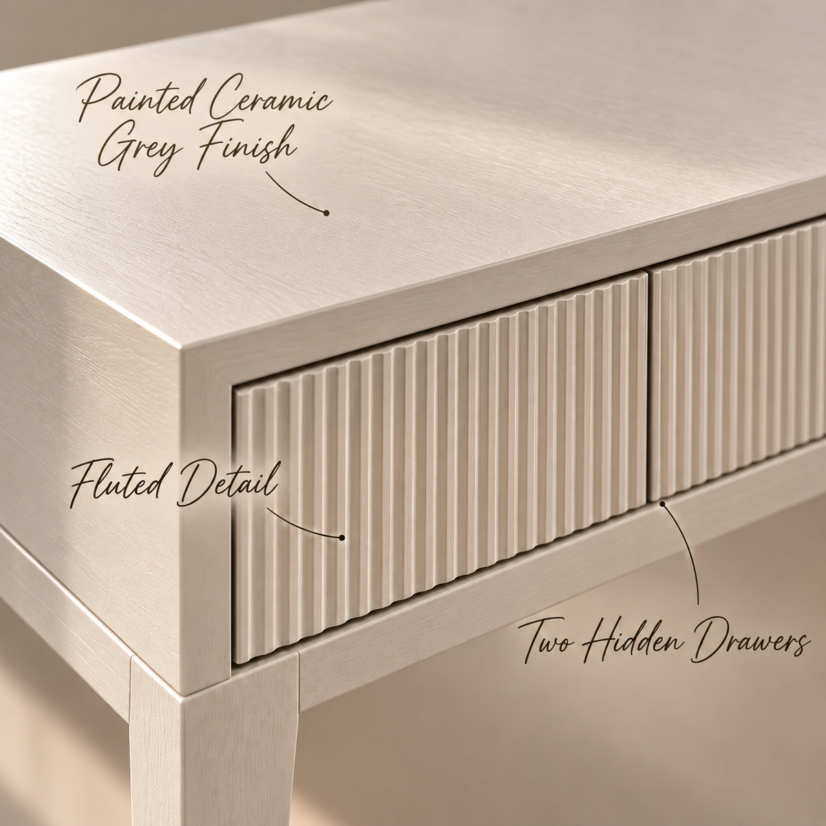 Amur Ceramic Grey Finish Dressing Table RV Astley
