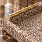 Chantel Beige Fabric & Gold Handle Tray Richmond Interiors