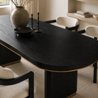 Chaplin Black Ash Wood Brushed Brass Dining Table Liang & Eimil