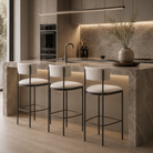Envie Giselle Grey Beige Counter Bar Stool by Tommy Franks