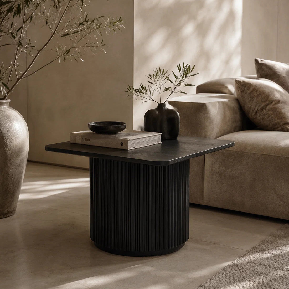 Lantine Black Oak & Lacquer Side Table Tommy Franks