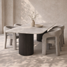Lantine Matt Black & Marble Dining Table 270cm by Tommy Franks