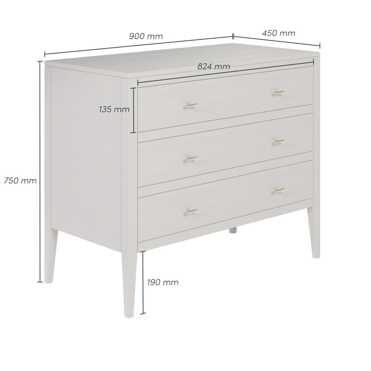 Radford Chest of Drawers - Grey by D.I. Designs