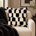 Chill Pill Black Geometric Velvet Cushion Paul Moneypenny
