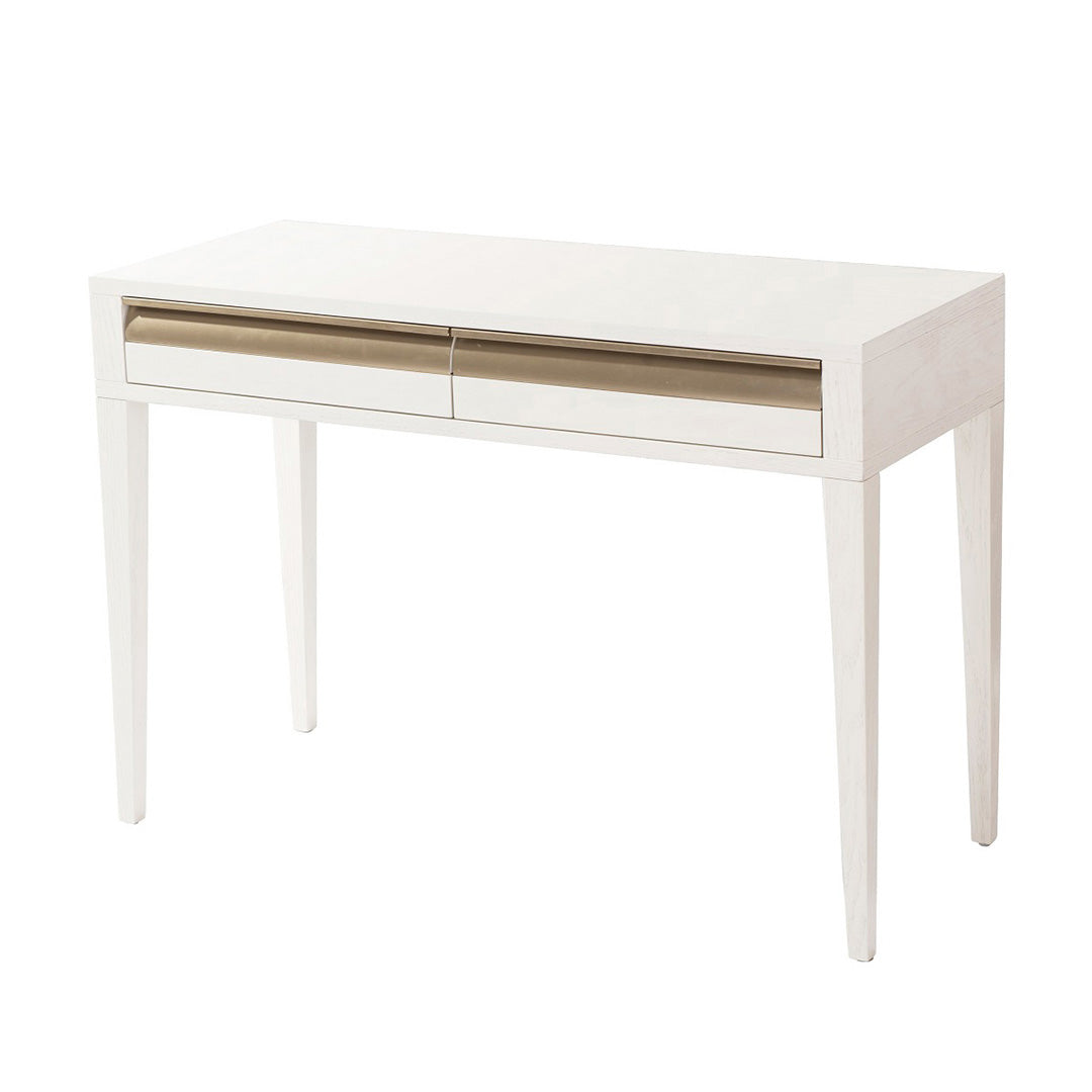 Rhona White Veneer & Metal 2 Drawer Dressing Table by RV Astley