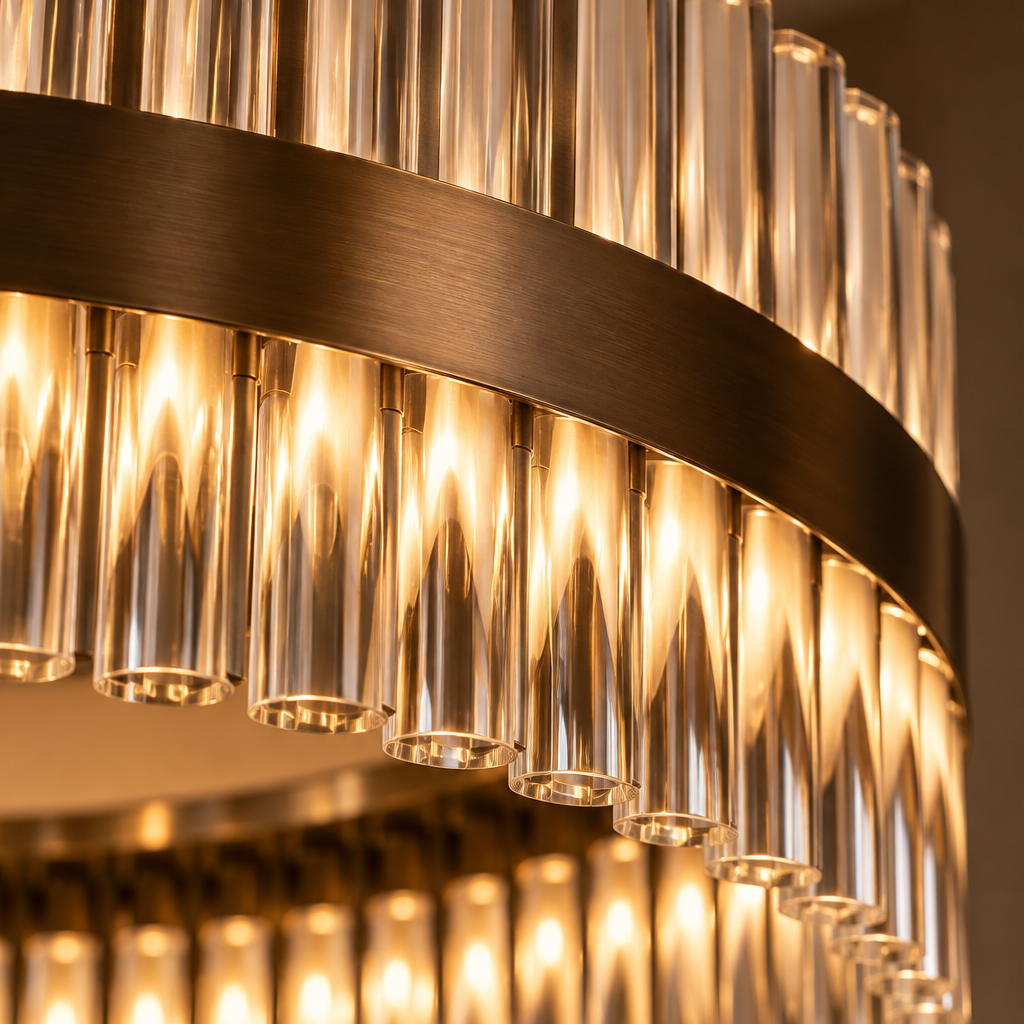 London Bronze & Glass Pendant Ceiling Light by Luxe Collection