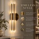 Colmar Antique Brass 2 Light Glass Tube Wall Light by RV Astley