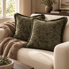 Curtain Call Olive Chenille & Fringe Cushion 45 cm Paul Moneypenny