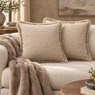 Curtain Call Neutral Chenille & Fringe Cushion 45 cm Paul Moneypenny