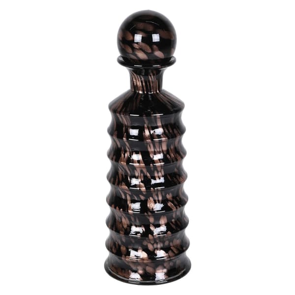 Large Tortoise Ripple Glass Bottle with Stopper by Kensington