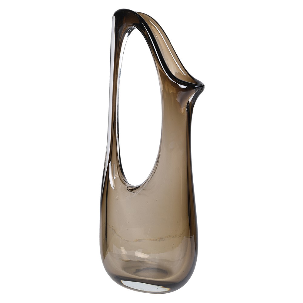 Sepia Glass Sculpture Vase by Kensington