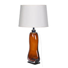 Amber Curve Glass Table Lamp with Linen Shade by Kensington