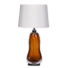 Amber Curve Glass Table Lamp with Linen Shade by Kensington