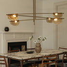 River Brushed Antique Brass Pendant Light with Amber Glass by Heathfield & Co