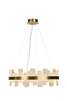 Rimini Gold & Textured Glass Pendant 60cm Luxe Collection